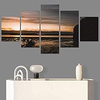 SIGNWIN 5 Panel Canvas Wall Art Colors of The Sky for Home Decorations Ready to Hang - 60