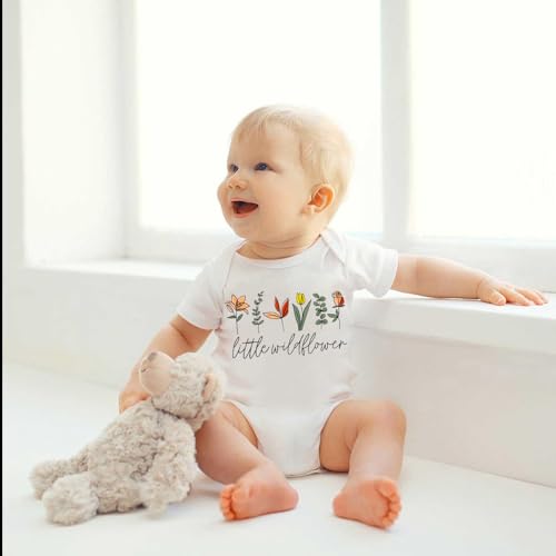 Ritatte Newborn Baby Girl Wildflower Onesie Infant Little Wildflower Bodysuit Romper Funny Flower Summer One-Piece Clothes3
