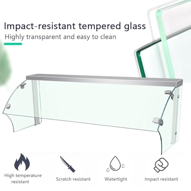 Commercial Food Cabinet, Stainless Steel Pastry Display Case, Clear Bread Freshs Table Cabinet for Kitchen Countertop Fruit Stall(106x55x50cm)
