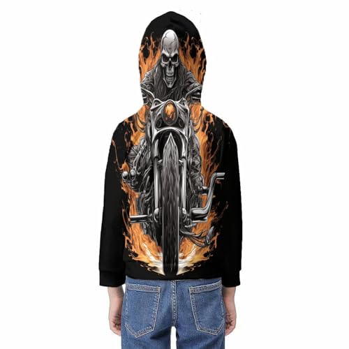 Sweat à capuche enfant imprimé 3D Coureur pour les sorties en famille l'hiver