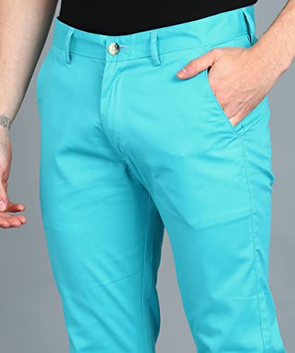 Image of Urbano Fashion Men's Cotton Light Weight Non-Stretch Slim Fit Casual Trousers