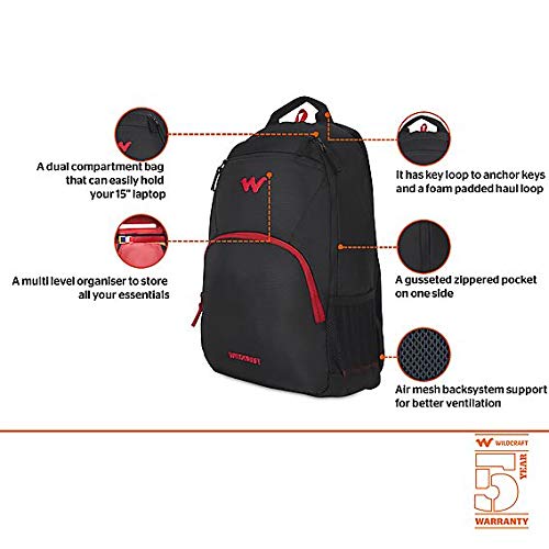 Wildcraft Hopper 1.0 Laptop Backpack 24L (Black) - Buy Wildcraft 