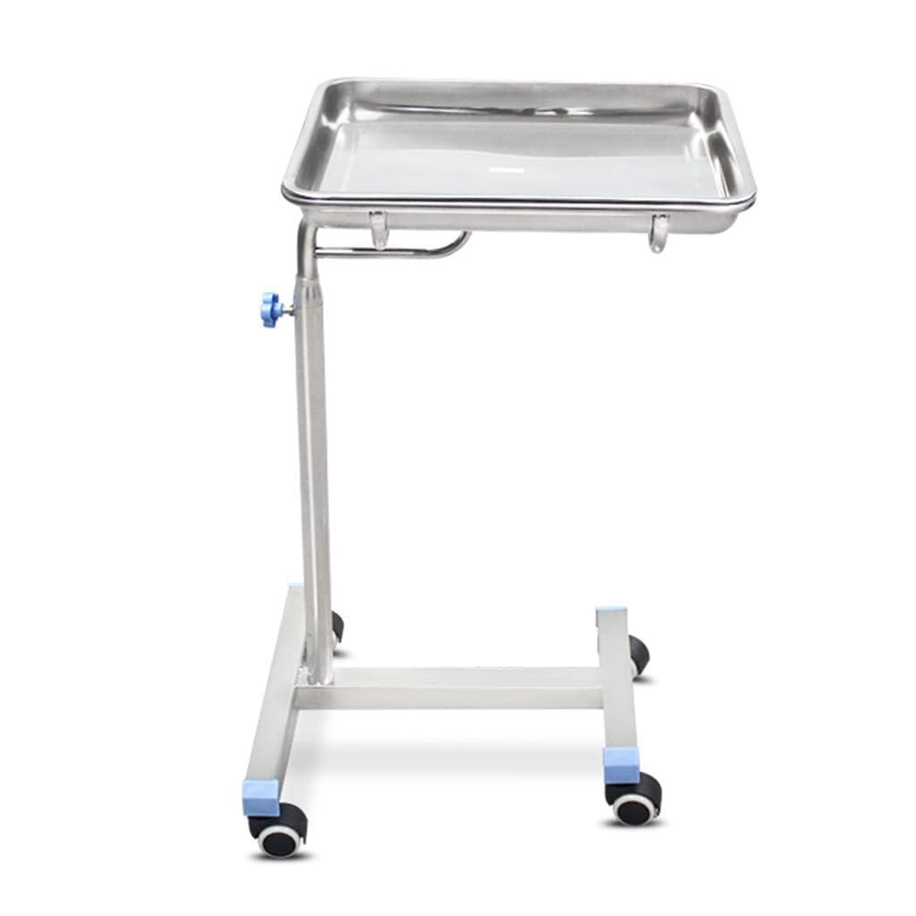 Soporte de bandeja móvil de acero inoxidable, carrito de altura ajustable, para spa médico, equipo de salón de tatuajes