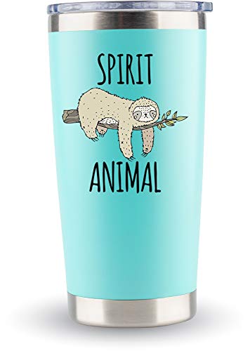 Klubi Sloth Gifts For Women- Spirit Animal Travel Coffee Tumbler/Mug 20Oz - Funny Idea For Sloth Lover, Stuff, Men, Decor #TOP5