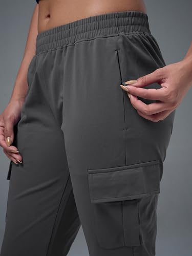 Image of Women's Polyester Regular Fit 4 Pocket Solid Cargo with SPF50+, 2 Way Stretch, UV Protection for Activewear, Regular Use