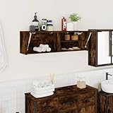 Mhdvray Bad-Wandschrank Räuchereiche 100x25x30 cm Holzwerkstoff Gasdruckfeder Rechts/Links 60 kg Badezimmer Küche Schlafzimmer