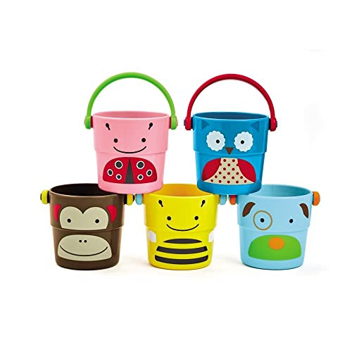 Image of Skip Hop Baby Bath Toy, Zoo Stack & Pour Buckets
