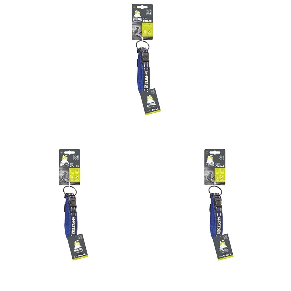 M-PETS HIKING REFLEKTÖRLÜ SOFT BOYUN TASMASI BLUE (S) (3 paketi)