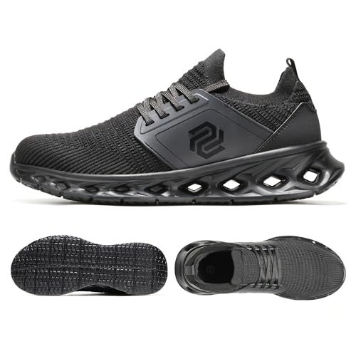 Image of Furuian Steel Toe Shoes for Men Women Slip On Safety Work Shoes Comfortable Lightweight Work Sneakers Industry Safety Sneakers