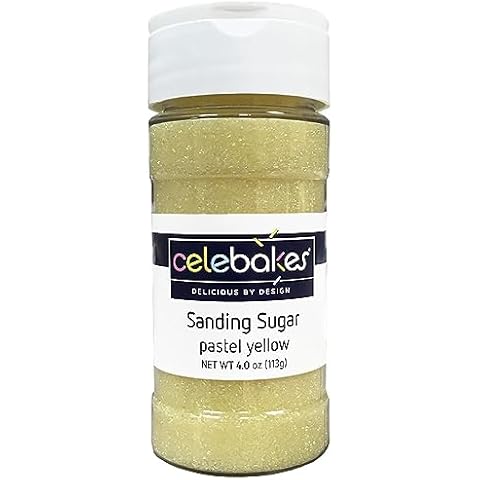 CK Products 4 Ounce Sanding Sugar Bottle, Pastel Yellow Cover