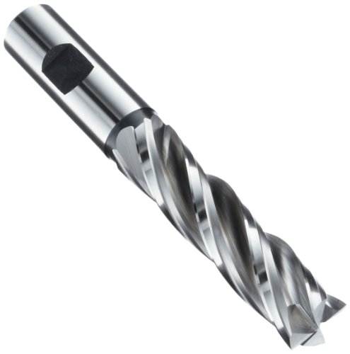 Image of 5110678 Cobalt Steel Square Nose End Mill, Inch, Long Length, Weldon Shank, Uncoated (Bright) Finish, Finishing Cut, 30 Degree Helix, 6 Flutes, 6.5 inch Overall Length, 1.2500 inch Cutting Diameter, 1.25 inch Shank Diameter