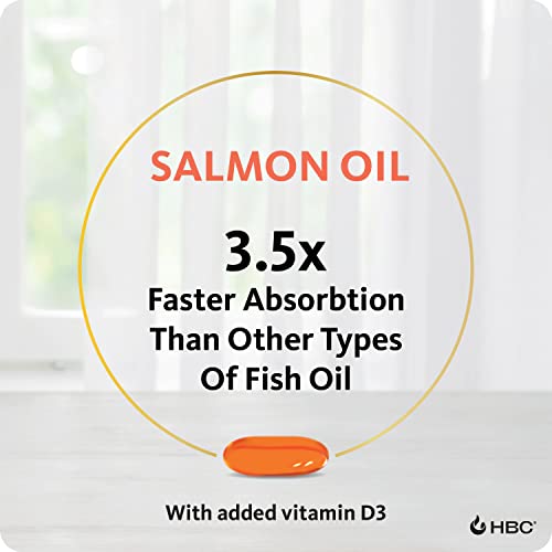 Hofseth Biocare Wild Salmon Oil Capsules With Vitamin D3 - Omega 3 6 9, Epa, Dha & Astaxanthin | 90 Norwegian Salmon Oil Capsules - Supports Heart, Brain & Joints | No Fish Aftertaste #TOP1