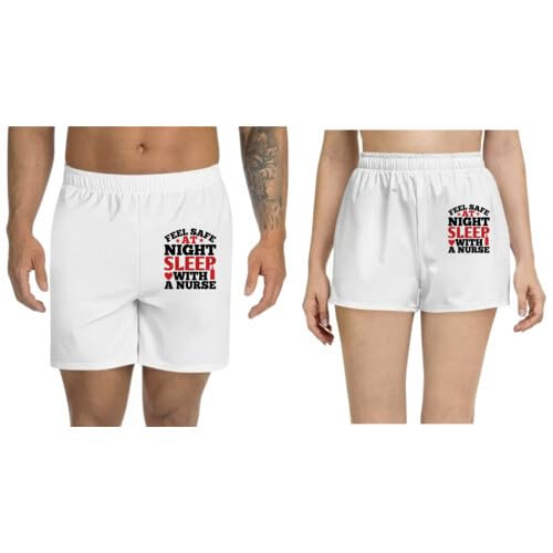 Unisex Regular fit 'Nurse | Feel Safe at Night Sleep with a Nurse' Polyester Shorts [Size S/28In to XL/40In]-image-5