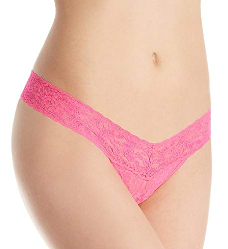 Hanky Panky Petite Signature Lace Low Rise Thong Flamboyant Pink One Size