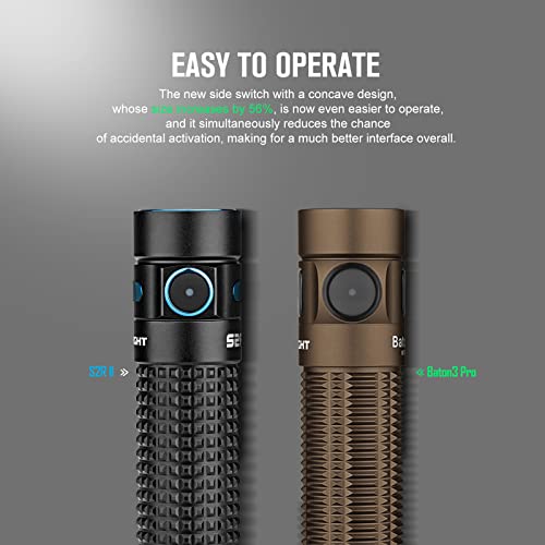 Olight Baton3 Pro 1500 Lumens Edc Rechargeable Flashlights With Mcc3, Compact Pocket Flashlight With L-Shape Stand And High Performance Led For Camping And Emergency(Cool White Light: 5700~6700K) #TOP4