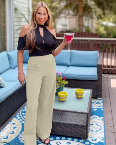 Image of Promover Wide Leg Pants for Woman Yoga Pants with Pockets Stretch