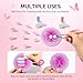 MelodySusie Nail Stand for Press Ons, Super Pink Metal Round With Butterfly Pattern Magnetic Base for Painting Display with Brush Holder And Reusable Double-Sided Tape for Home DIY Salon Supplies