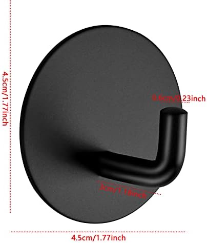 8 Pcs Self Adhesive Hooks, Sticky Wall Hooks Stainless Steel Adhesive Wall Hanger Black Anti-Rust Waterproof Sticky Hooks for Kitchen Bathroom Office Toilet Hanging Coats , No Drill Glue Needed