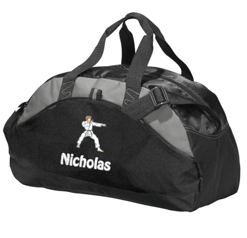 Personalized Karate Duffel Bag, Men and Women, Custom Sport Bag with Monogrammed Name, Black