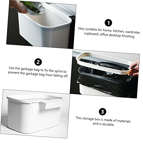Caneca de basura colgante para cocina blanca Luxshiny 2 piezas miniatura 3