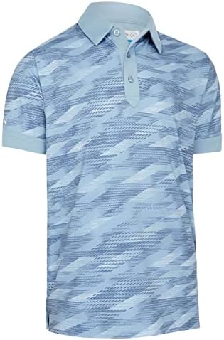 Callaway Golf Mens All Over Active Textured Print Stretch Polo Shirt