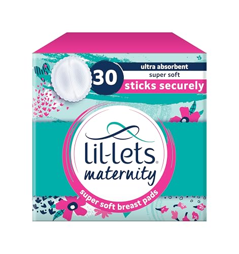 Lil-lets Maternity Breast Pads - Nursing Pads - Nipple Covers Ultra Absorbent Super Soft Slim Sticks Securely Leak Protection -Comfort Fit 30 pcs