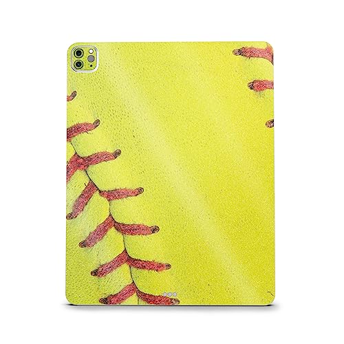 Image of MightySkins Carbon Fiber Skin Compatible with Apple iPad Pro 12.9 inch M2 6th Gen (2022) Full Wrap Kit - Softball Closeup | Protective Durable Textured Carbon Fiber Finish | Easy to Apply Made in The USA