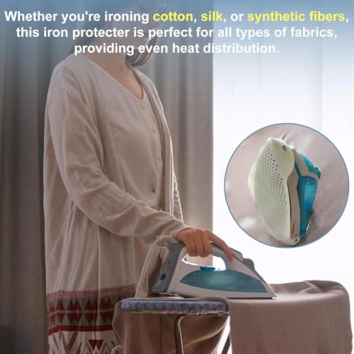 Image of Steam Iron Teflon Shoe Cover,Plate Protector Cover Ironing Accessories for Cloth Safe Slip Quick Install Cover Most Standard Size Iron Cover.
