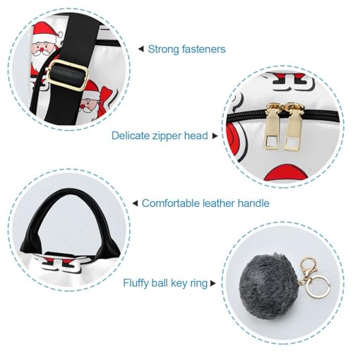 Sac à dos femme de Noël blanc avec zip dorsal de sécurité et antivol - 6