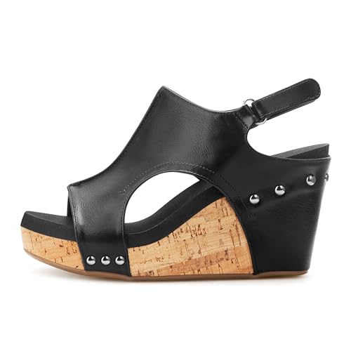 PARTY Womens Wedge Sandals With Strap for Dressy Ladies Sandals Casual 3 Inch Wedge