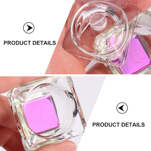 Healifty 2 piezas vasos de cristal para arte de uñas miniatura 5