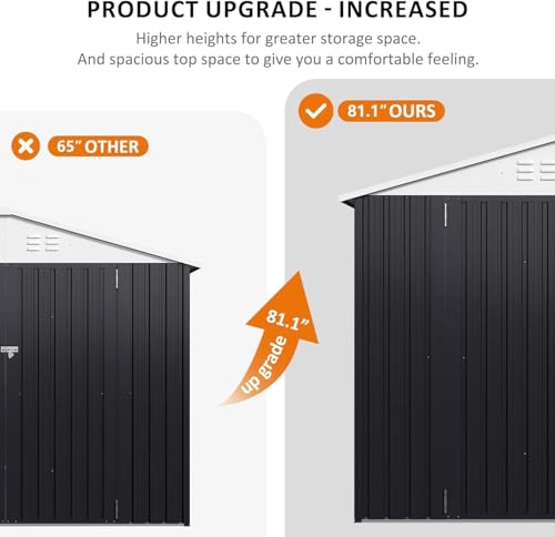 Image of Polar Aurora 10x14 Outdoor Storage Shed, Garden Shed with Updated Frame Structure and Lockable Doors, Metal Tool Sheds for Backyard Garden Patio Lawn, White