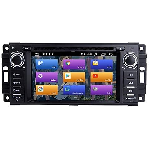UEYUAN para Jeep Wrangler JK Dodge Ram Challenger Dodge Journey Chrysler 300C Android 12 Radio de Coche Cover