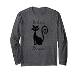Photo Gallery carino nero gatto strega per favore divertente halloween maglia a manica Photo Gallery carino nero gatto strega per favore divertente halloween maglia a manica