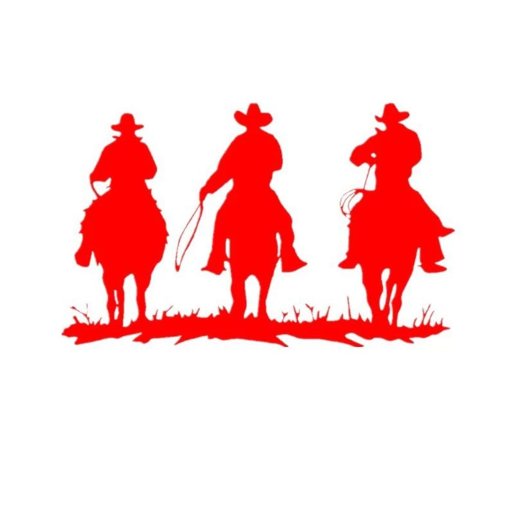 Cowboys On Horses Die Cut Vinyl Decal Car Sticker Waterproof Auto Decors On Bumper Window Laptop(Red)