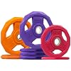 SPART Color Coded Weight Plate 1-Inch Rubber Coated Standard Grip Plate for Barbell,Solid Cast Iron Weight Plates for Strength Training,Weightlifting,Crossfit, Fit All 25/28mm Barbells