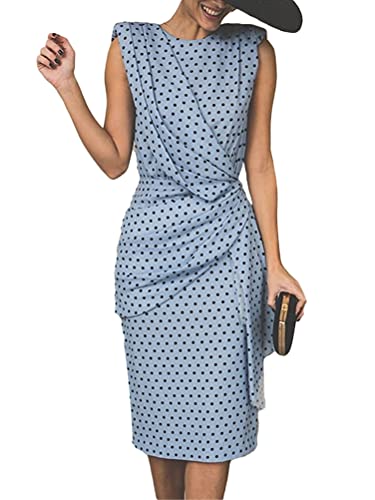 Minetom Damen Vintage Retro Punkte Kleider Business Kleider Abendkleid...
