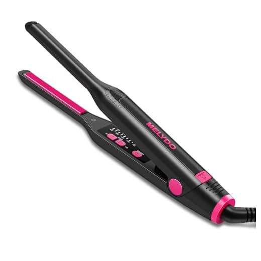 MELYDO Small Flat Irons for Short Hair, 3/10" Pencil Flat Iron with Adjustable Temp Mini Hair Straightener for Edges Pixie Cut and Bangs, Tiny Hair Straightener with Floating Plates, Auto Shut Off