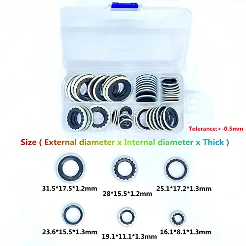 Rv65F 60Pcs Automobile A/C Compressor Seals Air Conditioning Compressor Port Seal Washer Kit A/C Compressor Repair Gasket Sorting Tool #TOP3