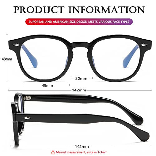 Image of AIEYEZO Retro Computer Blue Light Blocking Glasses for Men Women Fashion Round Computer Gaming Glasses