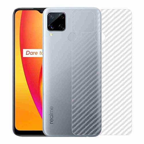 Image of Compatible with Oppo Realme C15 Back Screen Protective Film Carbon Fiber Skin Transparent Screen Guard Sticker