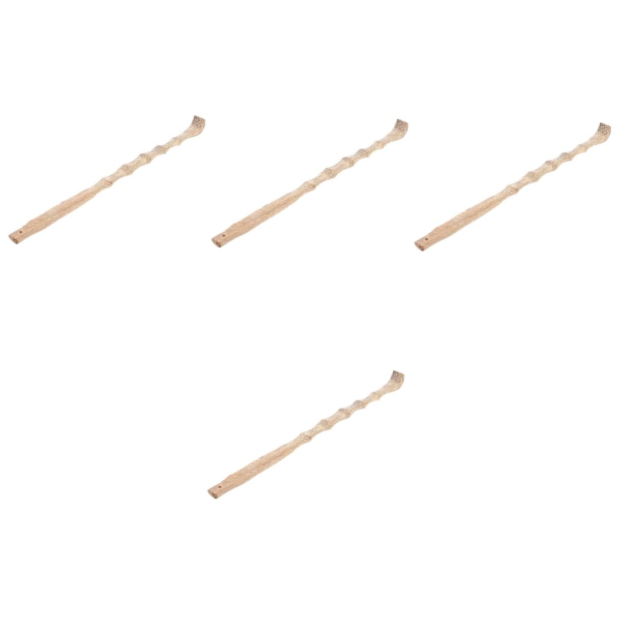 4 Piezas raspador rascador de espalda palo trasero rasguño en la espalda para Scratchers de espalda adultos rascarse la espalda de madera Light Brown