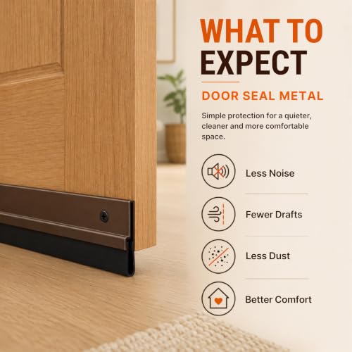 Image of MMT Acoustix Door Gap Filler | Main Door Gap Filler | Carbon Metal Door Bottom Seal | Door Sealing Strip for Gap | Rubber Insulation | Brown | 36 x 1.5 Inch | 1 Pc