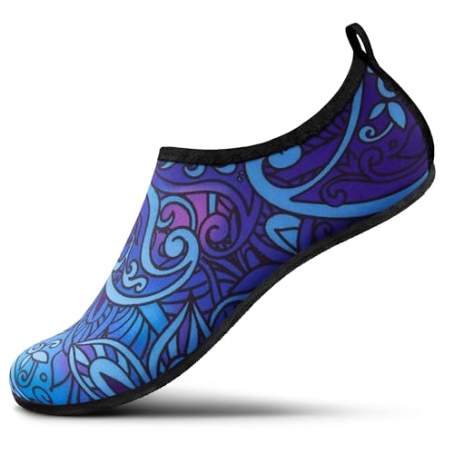 Image of SEEKWAY Water Shoes Women Men Adult Quick-Dry Aqua Socks Barefoot Non Slip for Beach Swim River Pool Lake surf Black SK002(U)