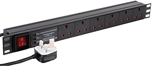 Lms Data 6 Way Pdu with Surge 3M Uk Mains Lead PDU-6WS-H-SP-1U-3M