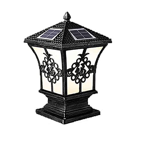 IVEKYKIBC European StyleAntique Column Head Lamp Villa Wall Outdoor Door Solar Garden 220IP55Antirust Waterproof LED Pillar Lights Space: Community Courtyard Municipal Administration