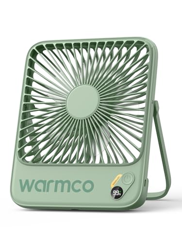 Warmco D3 Akku Ventilator 10000mAh Tischventilator Leise 24 Std.