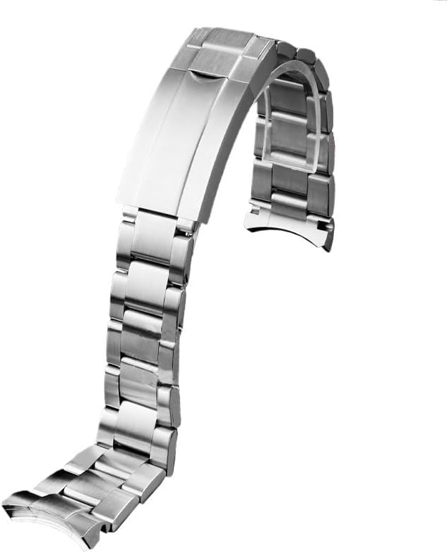 20mm Solid Stainless Steel Watch Chain Suitable Fit For Rolex Black Green Water Ghost Submariner Curved End Folding Buckle Watchband