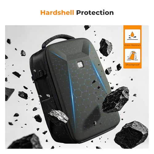 Image of K&F CONCEPT Camera Backpack,Hardshell Photography DSLR Camera Bag with 15-15.6 Inch Laptop Compartment Waterproof Hard Shell Camera Case