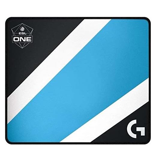Logitech Mouse Pad G640 - Large Cloth Gaming Mousepad, 460x400 mm - ESL Edition - Black/White/Blue